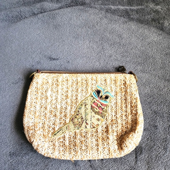 SAKROOTS Embroidered Straw Purse/Clutch - Picture 1 of 4